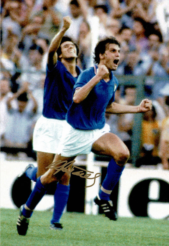 Marco Tardelli  Signed 12X8 Photo Italy World CUP 1982 AFTAL COA (1623)