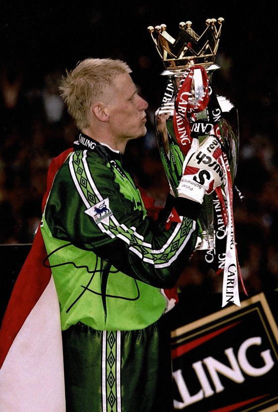 Peter Schmeichel Signed 12X8 Photo Manchester United GENUINE AFTAL COA (1544)