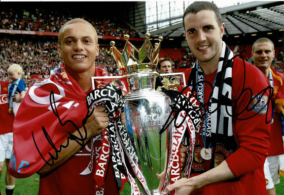 Wes Brown & John O'Shea Signed 12X8 Photo Manchester United F.C. AFTAL COA (1469