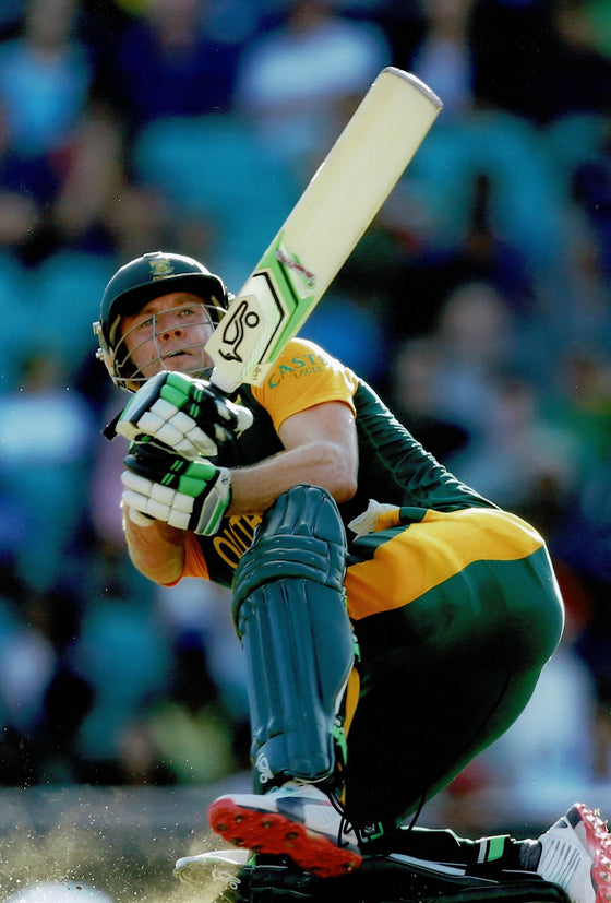 AB de Villiers Signed 12X8 Photo South African Cricket Legend AFTAL COA (2624)