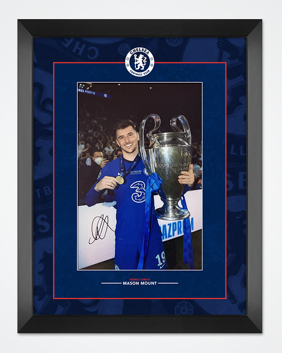 Mason Mount SIGNED & Framed 12X8 Photo Chelsea F.C. Genuine Autograph AFTAL COA