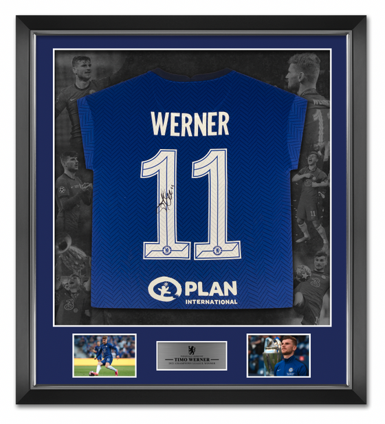 Timo Werner Signed & Framed Chelsea SHIRT Porto 2021 Genuine Autograph AFTAL COA