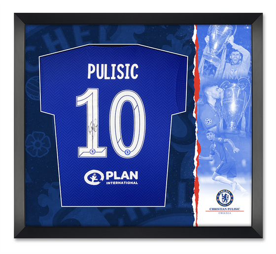 Christian Pulisic Signed Framed Chelsea Champions League Very Rare USA AFTAL COA