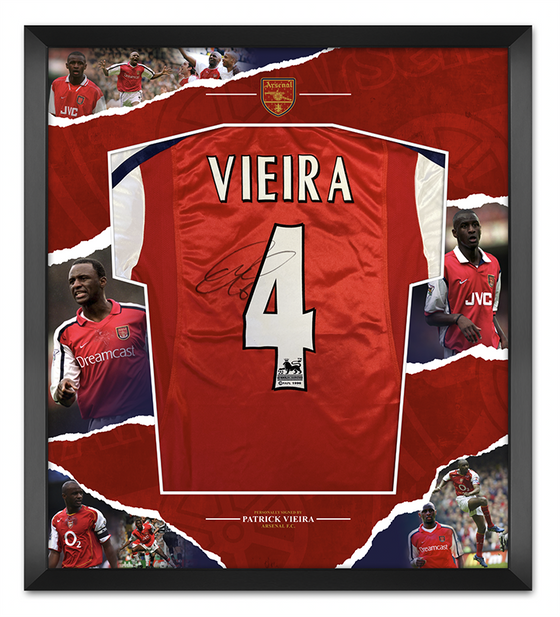 Patrick Vieira Signed & Framed Arsenal F.C. Shirt Genuine Autograph AFTAL COA