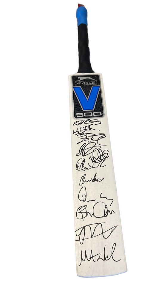 England Signed Cricket Bat By 12 2023 ASHES INC BEN STOKES & JOE ROOT AFTAL COA