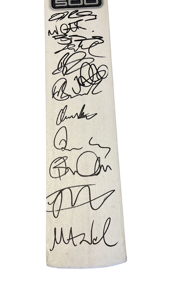 England Signed Cricket Bat By 12 2023 ASHES INC BEN STOKES & JOE ROOT AFTAL COA