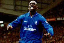  Jimmy Floyd Hasselbaink Signed 12X8 Chelsea F.C. Photo AFTAL COA (9133)